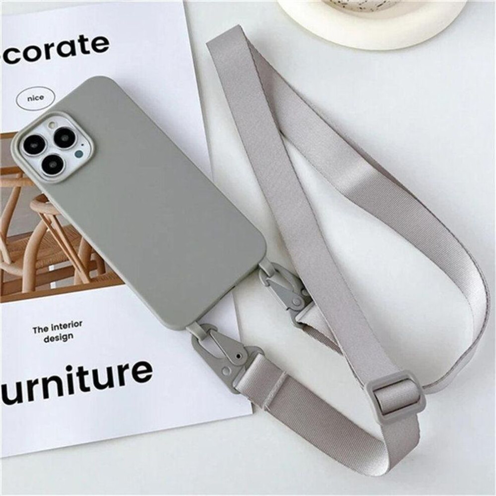 Crossbody Necklace Strap Lanyard Matte Silicone Case For Iphone 15 14 Pro Max 11 12 13 Mini Xr X Xs 7 8 Plus Se Shockproof Cover