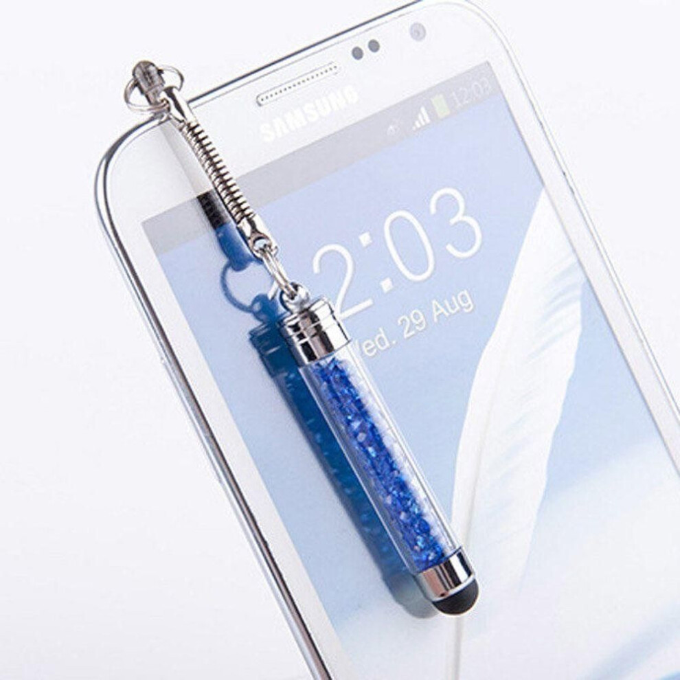 Diamond Crystal Stylus Touch Screen Pen Stylus 3.5mm Dust Plug Cap 2 In 1 For Iphone Tablet Android Phones Styluses Pen Hd