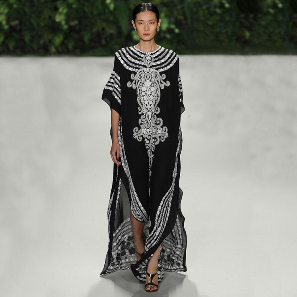 European & American Loose Polyester Beach Robe: XL Swimsuit Cover-up and Long Skirt