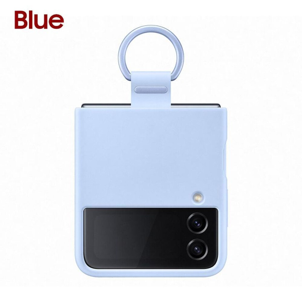 Original Samsung Galaxy Z Flip4 Silicone Cover With Ring For Galaxy Z Flip4 Z Flip 4 Stylish Silicone Cover Full Protective Phone Case