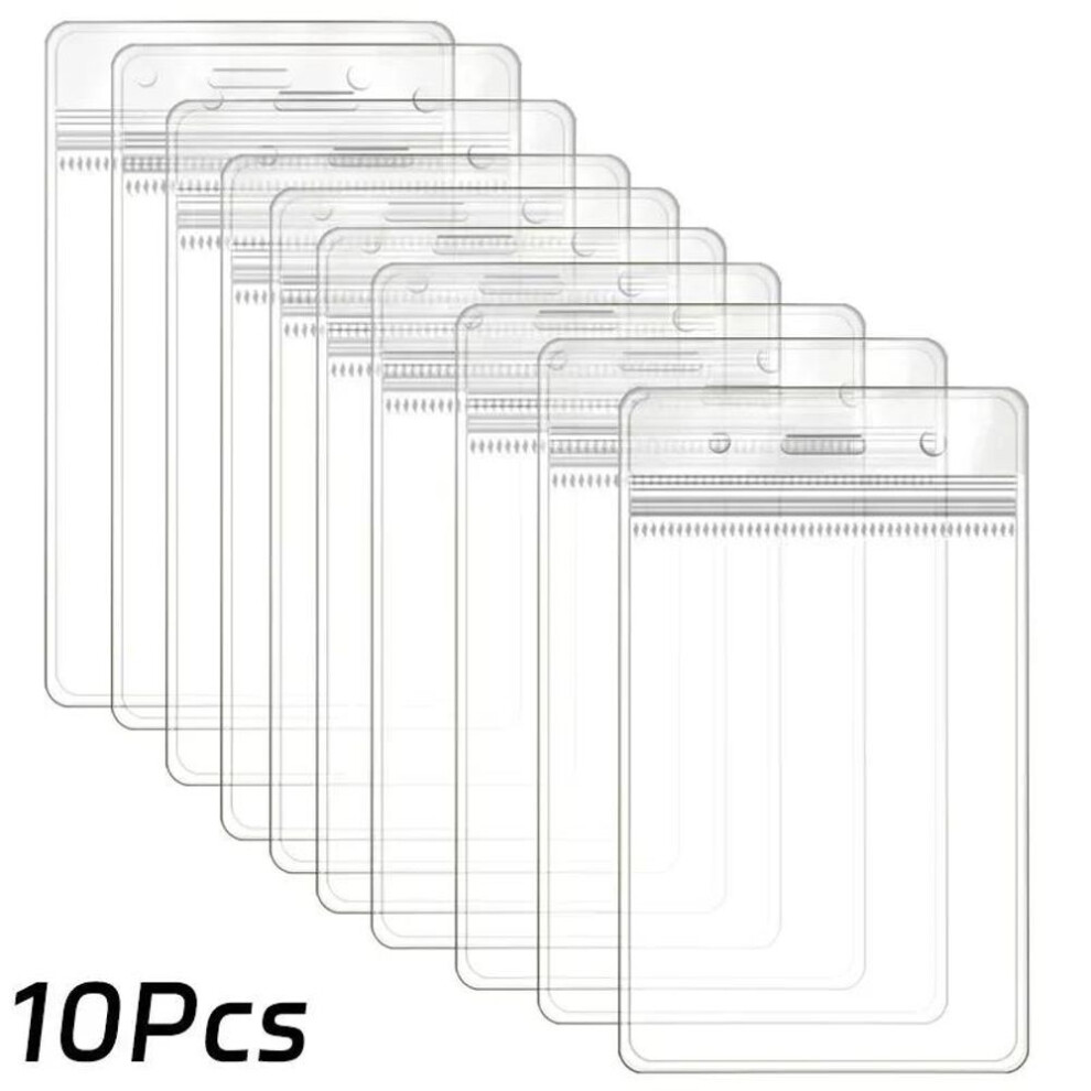 50-10pcs Waterproof Transparent Card Holder Plastic Protector Case Business Bus Bank Credit Card Protector Id Card Badge Holders