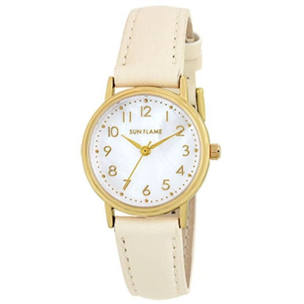 J-AXIS Women's MJL-B22-IV (Fashion Watch Women's Sun Flame) Round Watch Ivory Alloy Analog