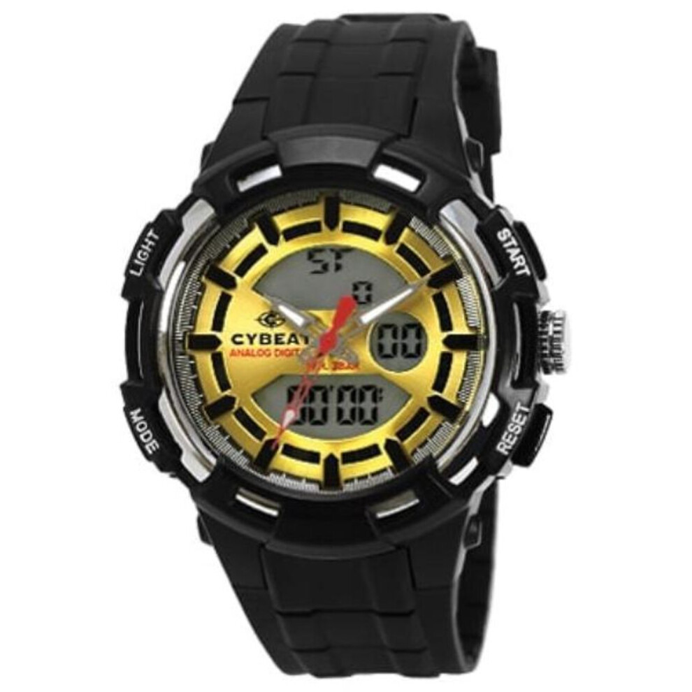 J-axis Men's Nad03-bk (cybeat Analog/digital Watch Sun Flame) Round Watch Black Digital&analog