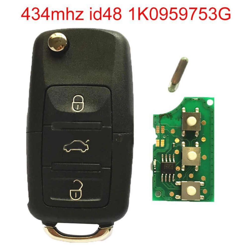DYS Fashion Bags 3 Buttons Car Remote Key Fob 1K0959753G for VW Golf Touran