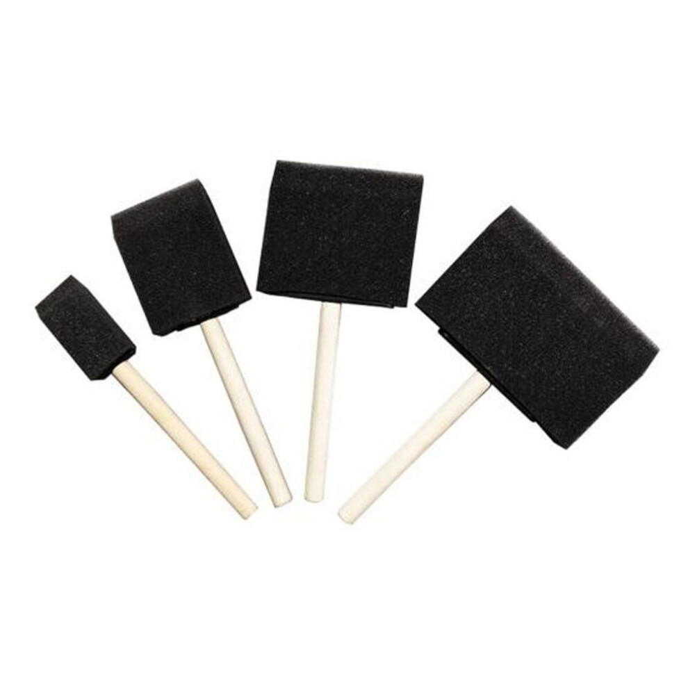 4pcs Foam Paint Brushes Black Sponge Brush For Painting Staining Craft Art Renovations Adsorption Sponge