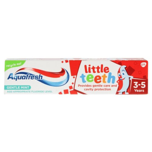 6 x Aquafresh Little Teeth Gentle Mint Toothpaste 3-5 Years 50ml
