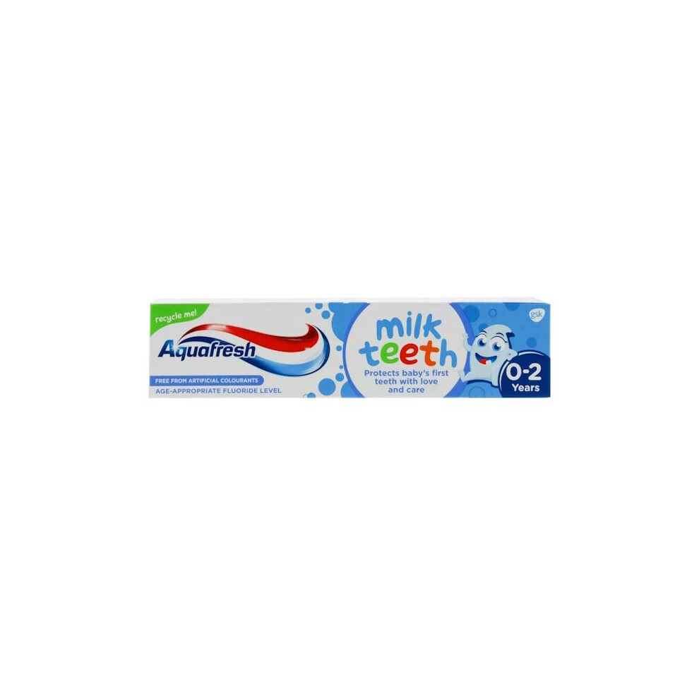 6 x Aquafresh Milk Teeth Toothpaste 0-2 Years 50ml