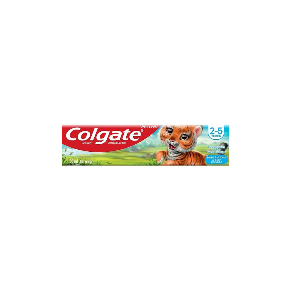 12 x Colgate Anticavity Toothpaste For Kids Bubblefruit 2-5 Years 50ml
