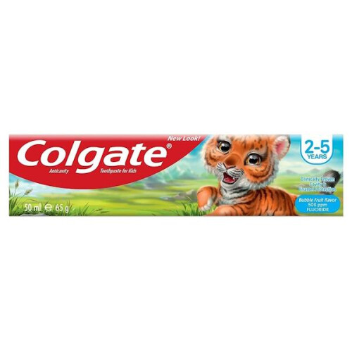 Colgate 6 x Colgate Anticavity Toothpaste For Kids Bubblefruit 2-5 Years 50ml
