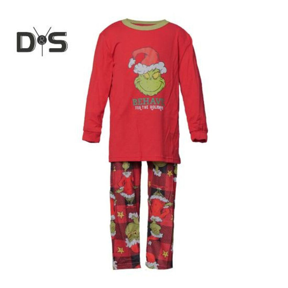 (red, 1-2 Years) 2Pcs/Set Christmas Family Pajamas Set Matching Xmas Sleepwear Family Holiday Sleepwear Set Cartoon Design Couple Outfit