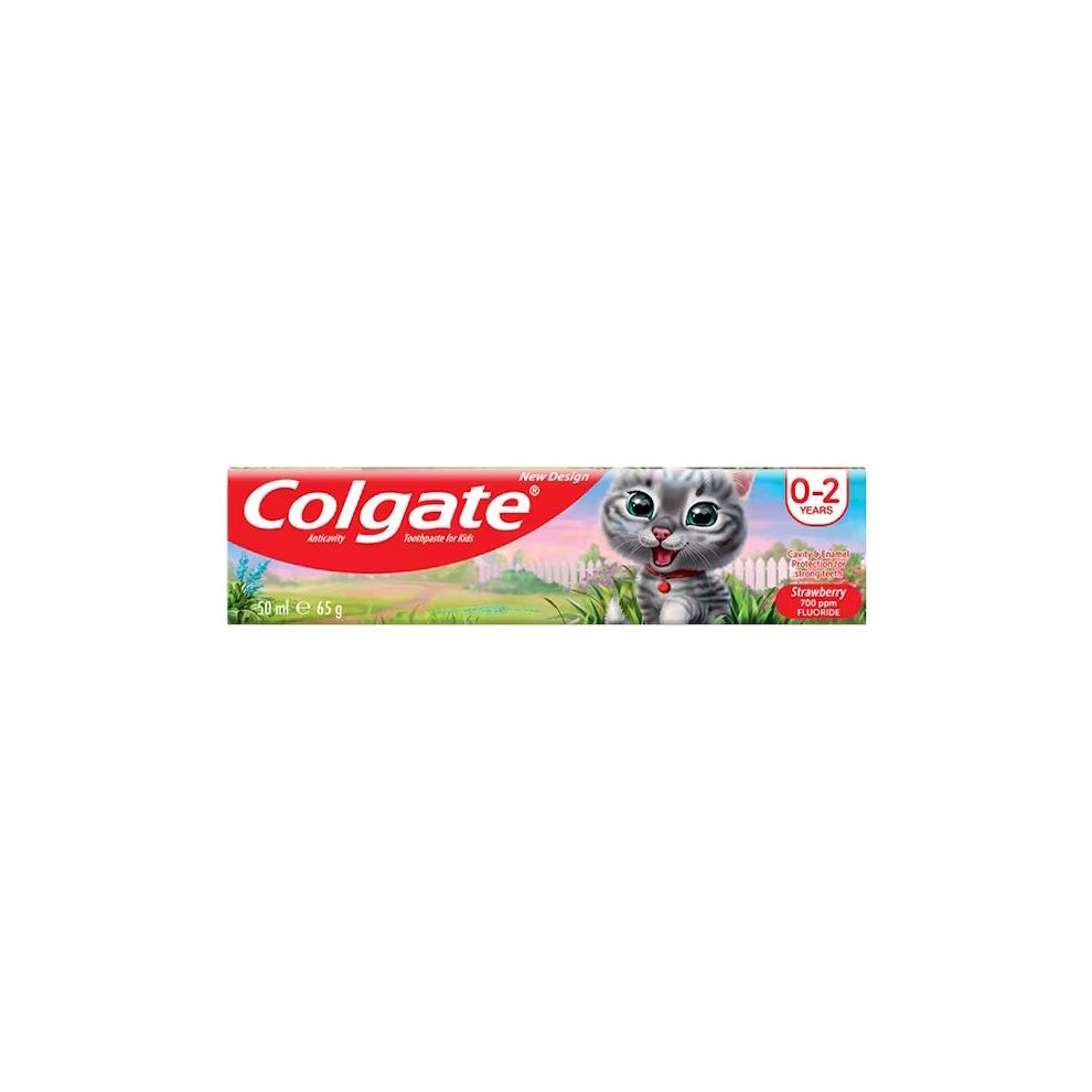 6 x Colgate Anticavity Toothpaste For Kids Strawberry 0-2 Years 50ml