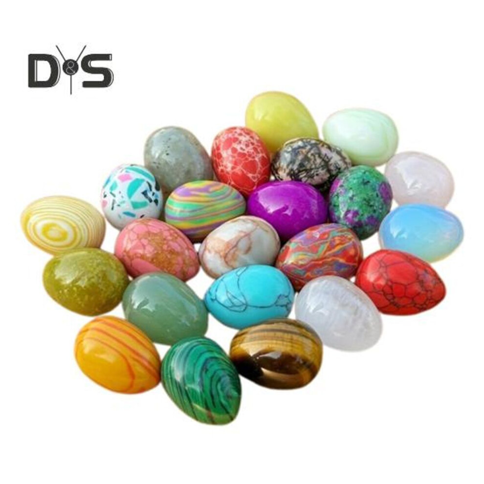 10 Pcs 20mm Crystal Easter Eggs Mini Natural Stone Egg Ornaments Collectible Egg Gems For Easter Decoration Easter Basket Stuffers
