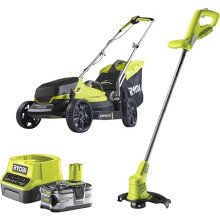 18V ONE+ Cordless Lawnmower and Grass Trimmer Twin Kit (1 x 4.0Ah)