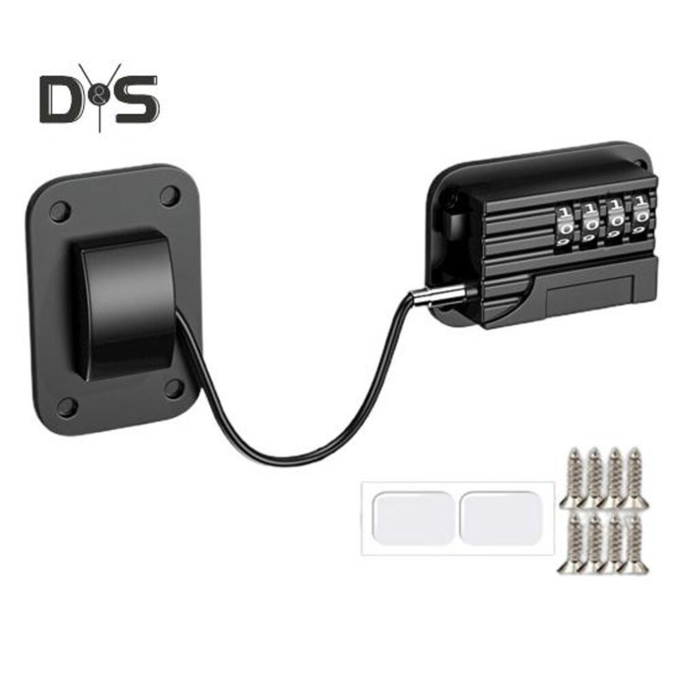 (black, 1pc) Refrigerator Freezer Door Lock With Password Adjustable Design No Tools Installation Easy To Set-up Child-proof Fridge Door Lock