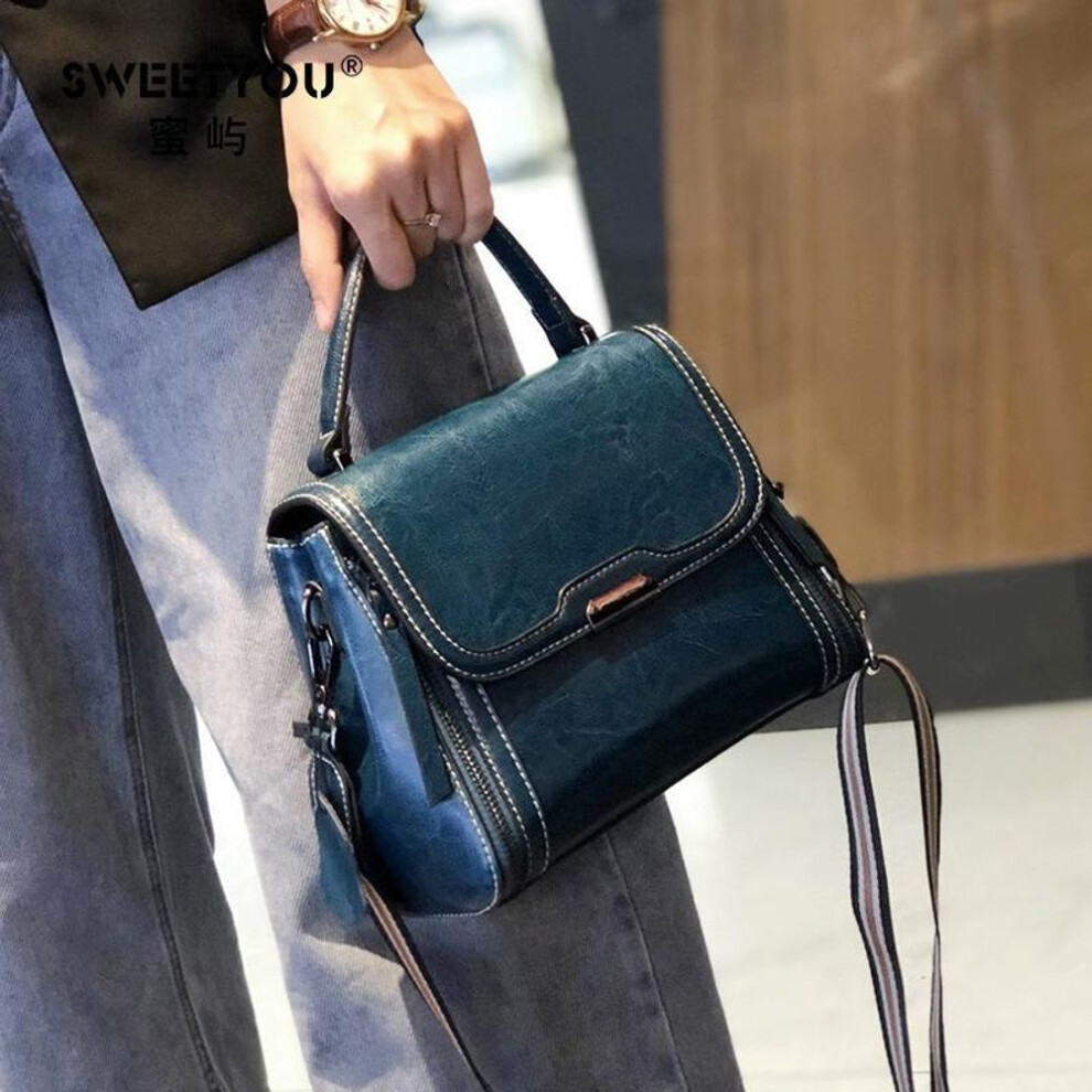 (green) Genuine Leather Women's Bag Women's Crossbody Bag Women's Commuter Bag Hand Bill Shoulder Bag