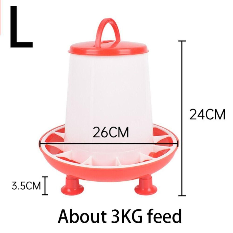(L) Stand Legs Poultry Feeder Cover Feeding Bucket Watering Supplies Chicken Feeder  Quail