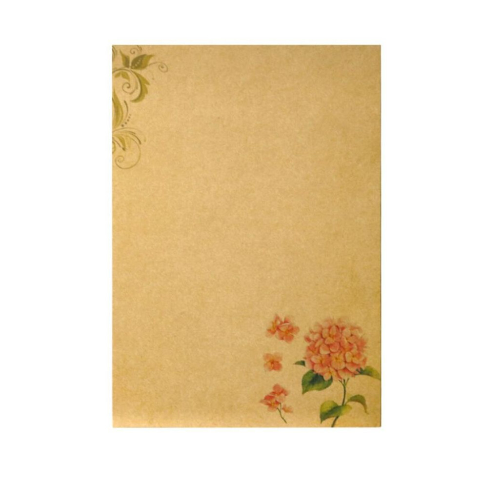 (as the picture, 6) A5 Stationary Paper Pack of 8 Parchment Antique Colored Printed Paper Stationery Vintage Letter Writting Paper for Craft