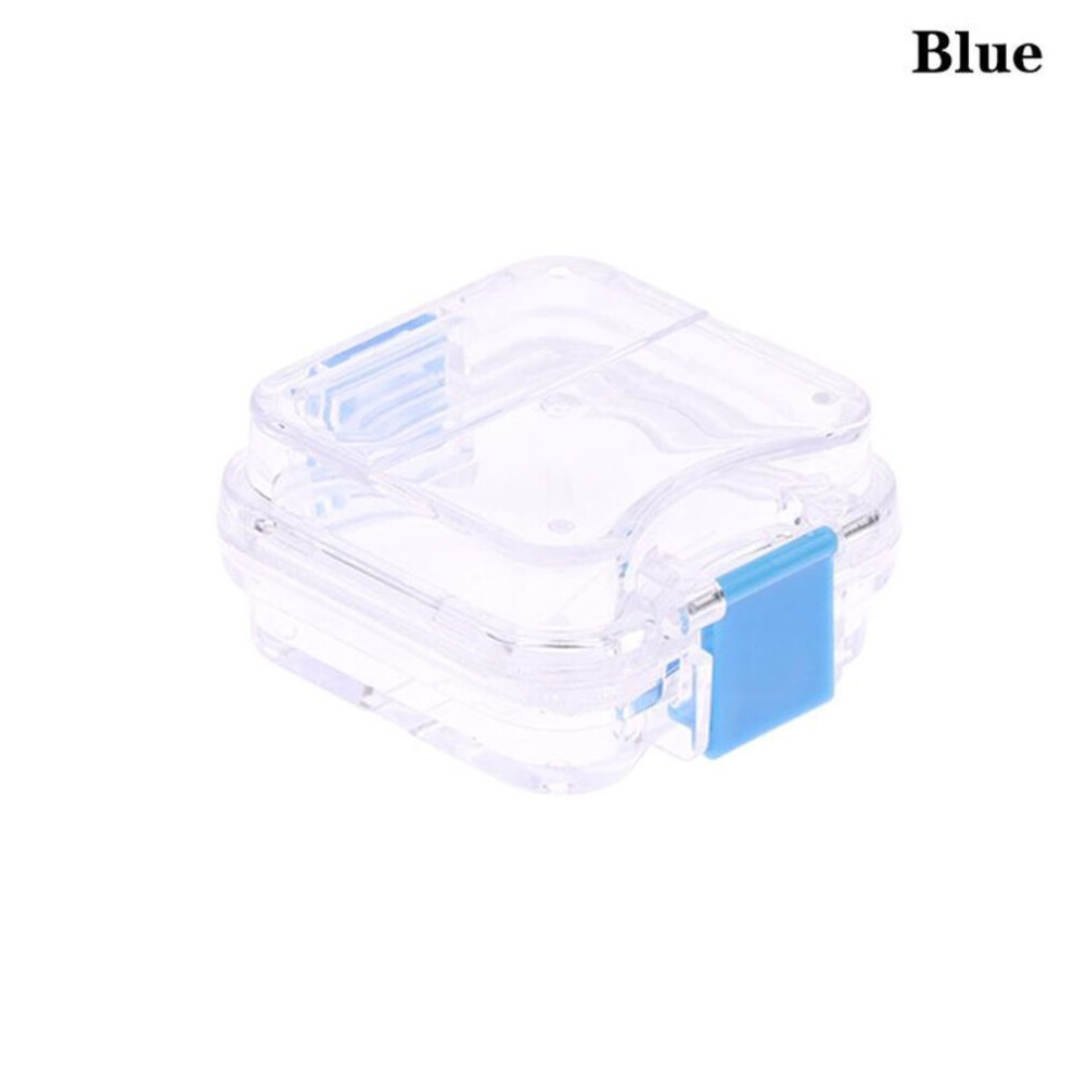(blue) 1Pcs Denture Storage Box With Transparent Flexible Film Dentist Material Dental Plastic Membrane Boxes Small Dental Crown Box