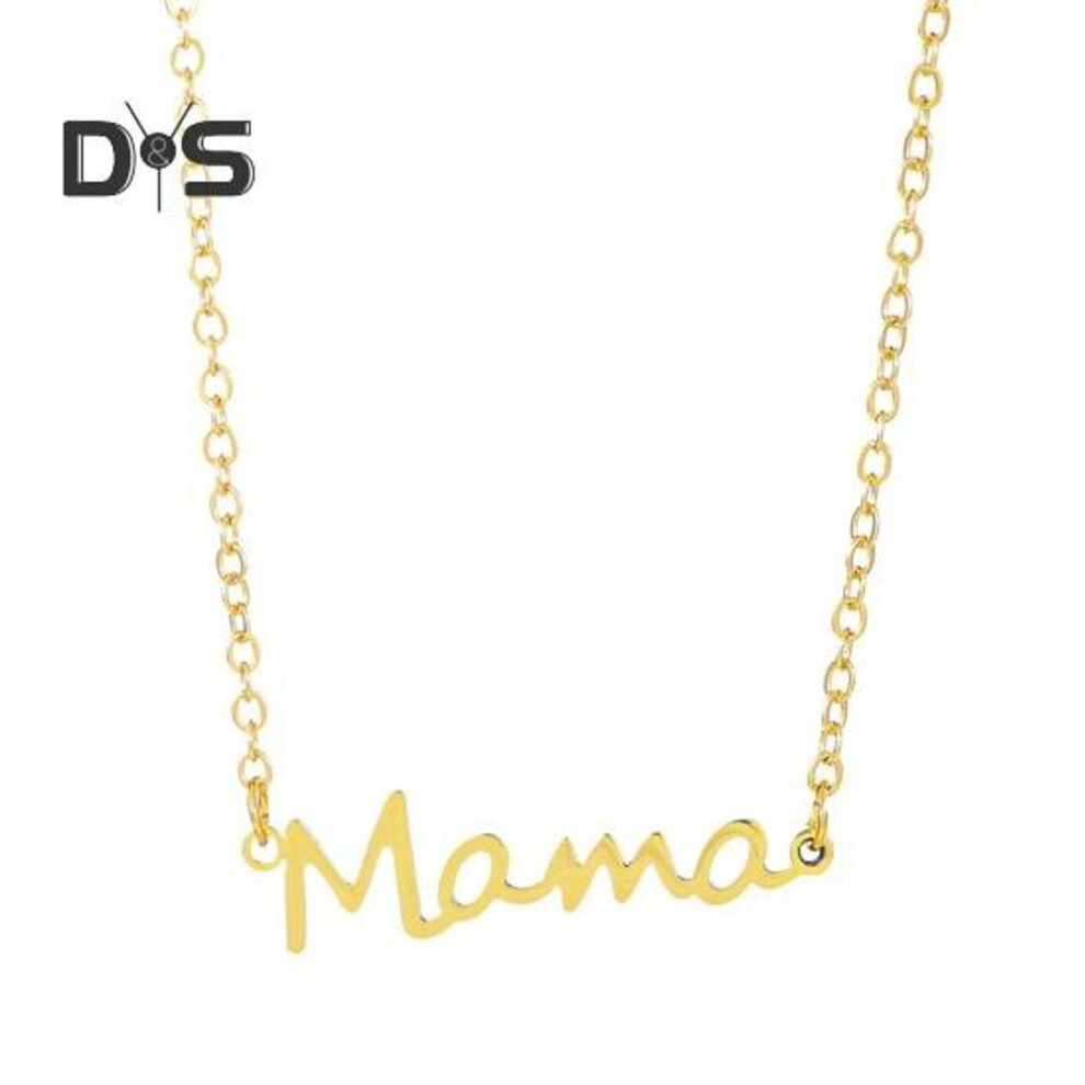 (golden) Mama Necklace Small Mama Pendant Necklace Mother's Day Jewelry Gift For New Mom Women Wife Anniversary