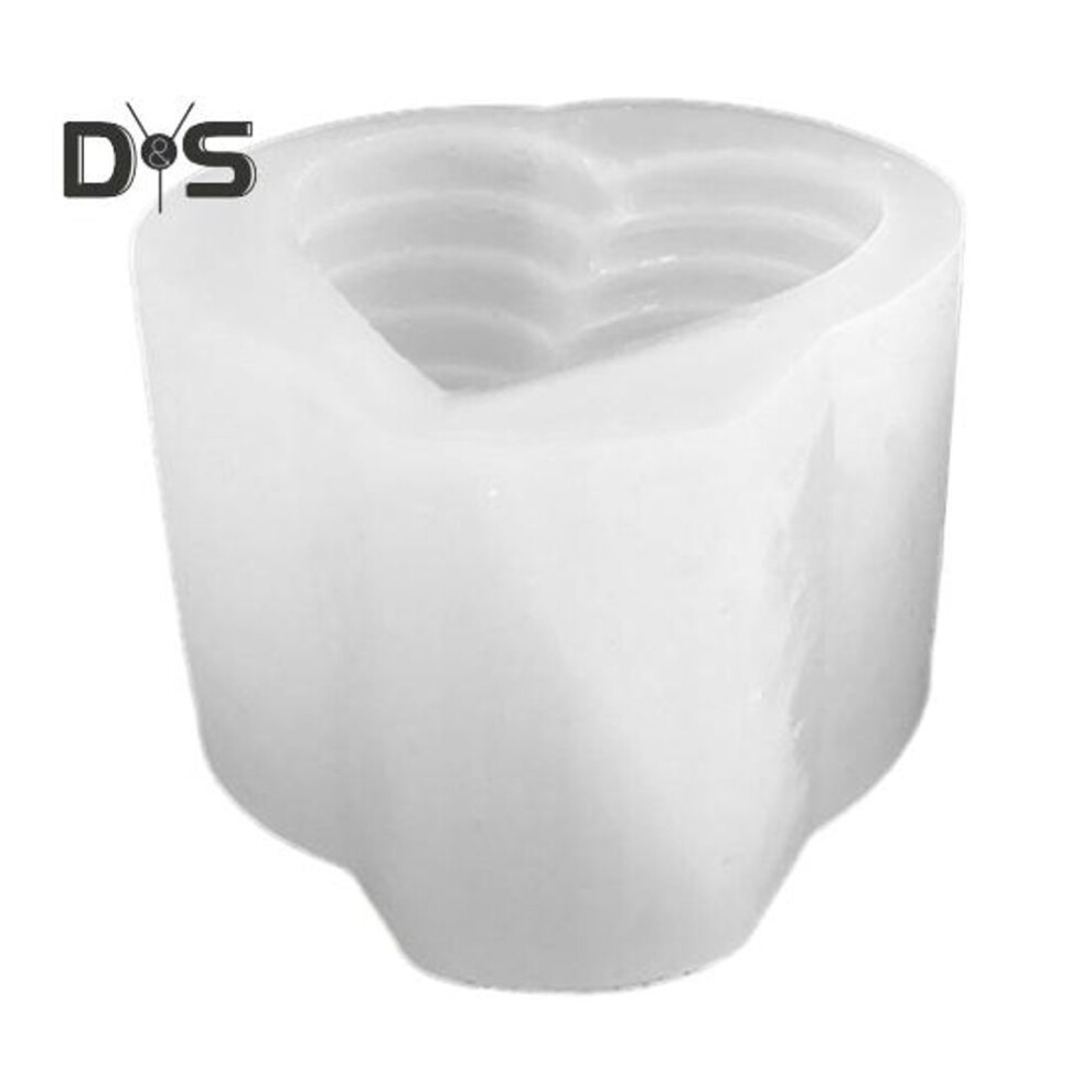 3D Heart Candle Mold Silicone Love Heart Mold With Clear Texture Valentine's Day Epoxy Resin Art Crafts For Diy Chocolate Cake Soap Candle Making