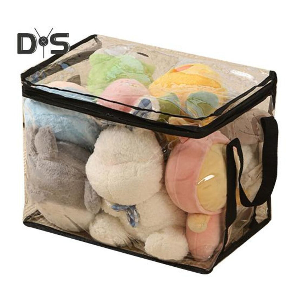 (black, M) Transparent Toy Storage Bag Large Capacity Waterproof Easy To Clean Zipper Bag Multifunctional Clear Storage Container