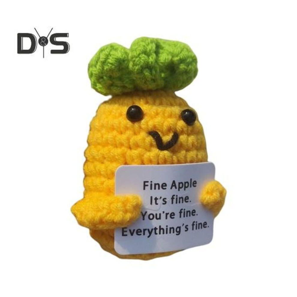 (Other, F) Positive Crocheted Doll With Encouraging Card Emotional Support Handmade Knitting Vegetable Fruit Animal Toy Decoration Kids Adults Birthday Gift