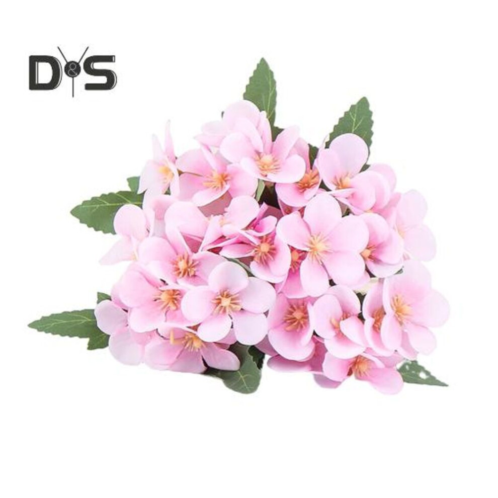 (pink,purple) Artificial Begonia Flower Branch with Stem 5 Fork 35 Head Home Wedding Party Faux Crabapple Flower Floral Arrangement Indoor Outdoor Decoration Photo