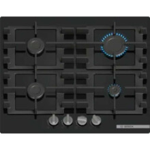 Bosch PNP6B6K40 Series 4 60cm 4 Burner Glass Gas Hob - Black