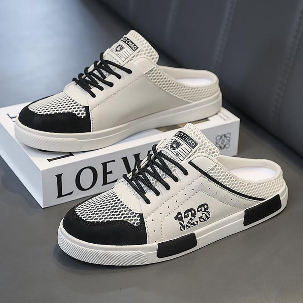 (black, 40) Big Size 47 Luxury Men Half Slippers Sandals Comfortable Breathable Casual Shoes Men Fashion Sneakers Leisure Men Slippers Slides Footwear Male