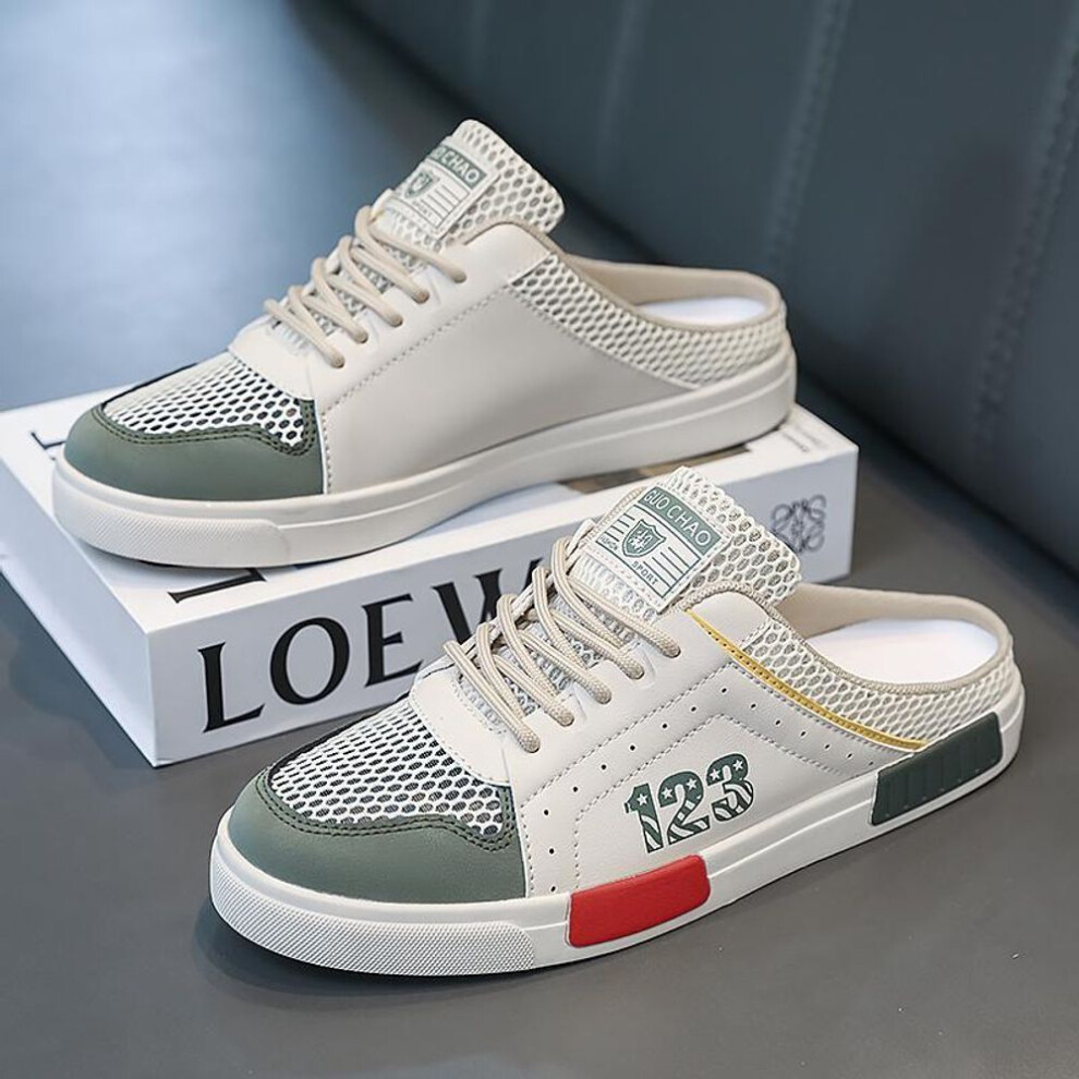 (green, 44) Big Size 47 Luxury Men Half Slippers Sandals Comfortable Breathable Casual Shoes Men Fashion Sneakers Leisure Men Slippers Slides Footwear Male