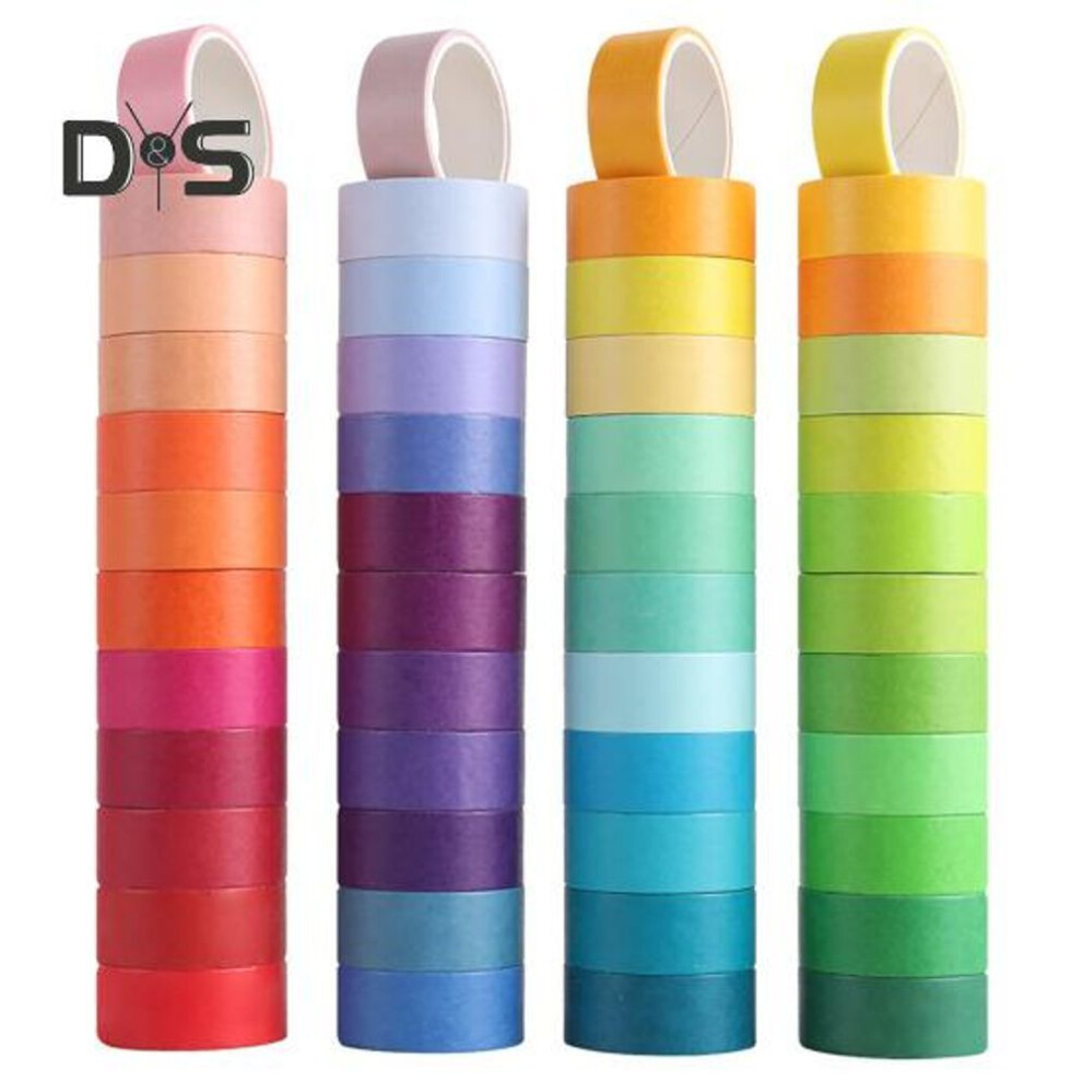 48 Rolls Washi Tapes Rainbow Colors Decorative Tapes 15mm Wide Colored Masking Tape For Journal Book Planner Scrapbooking Diy Arts Crafts