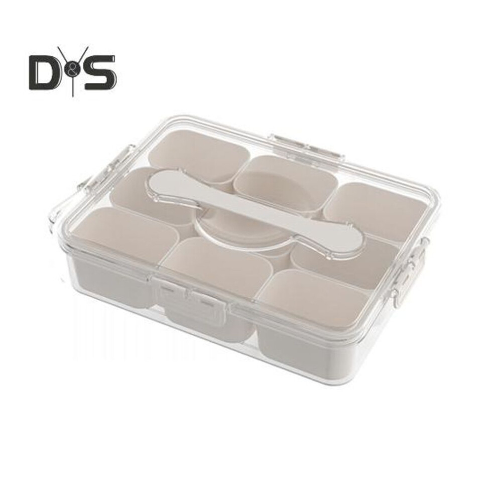 (as the picture, 9) Snack Box with 8 Compartments Space-Saving Snack Plate for Sweets Nuts Fruit Storage Snack Tray Versatile Snack Organizer