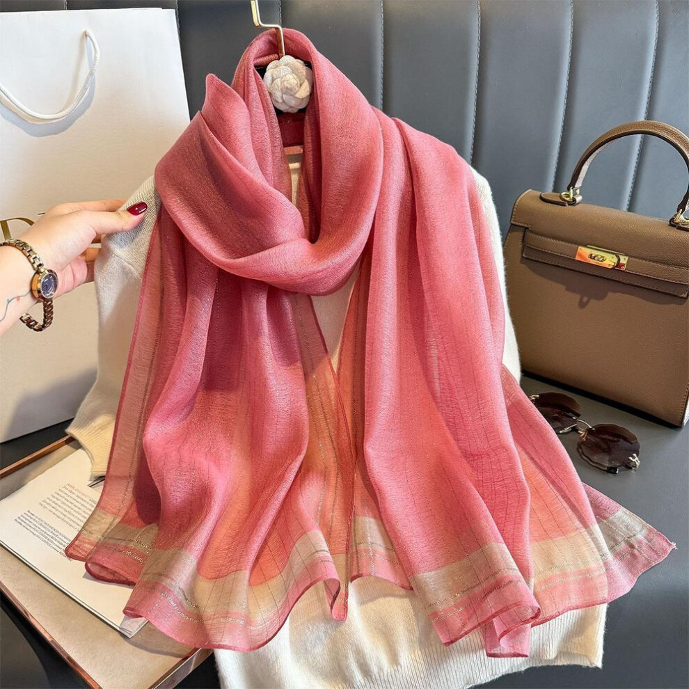 (pink, 70*188cm) 70*188cm Womens Scarves Lightweight Silk Scarf Shawls and Wraps for Evening Dresses Summer Beach Shawl gifts Soft Blanket Shawl