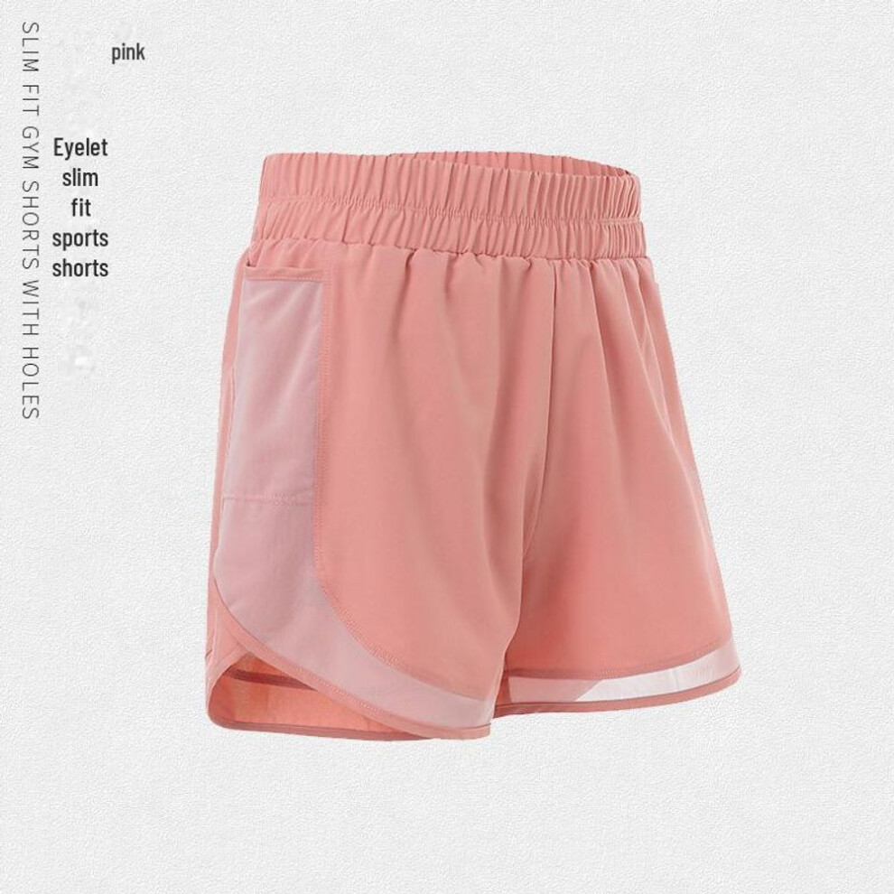 (pink, L (suggested 115-130 jin)) Women's 2020 Quick-dry High Waist Sports Shorts: Anti-exposure Loose Fit For Gym, Running, Yoga, And Training.