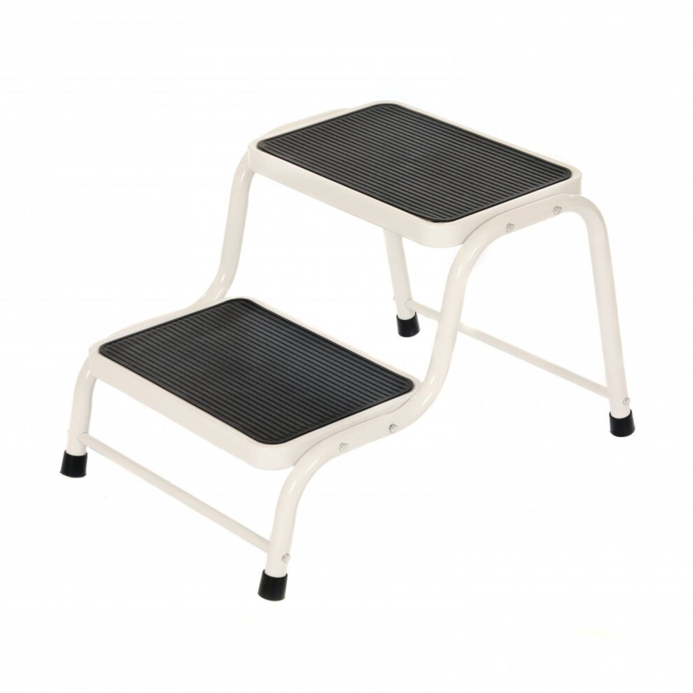 Oypla Double Caravan Step Stool Steel Non Slip Rubber Tread Safety