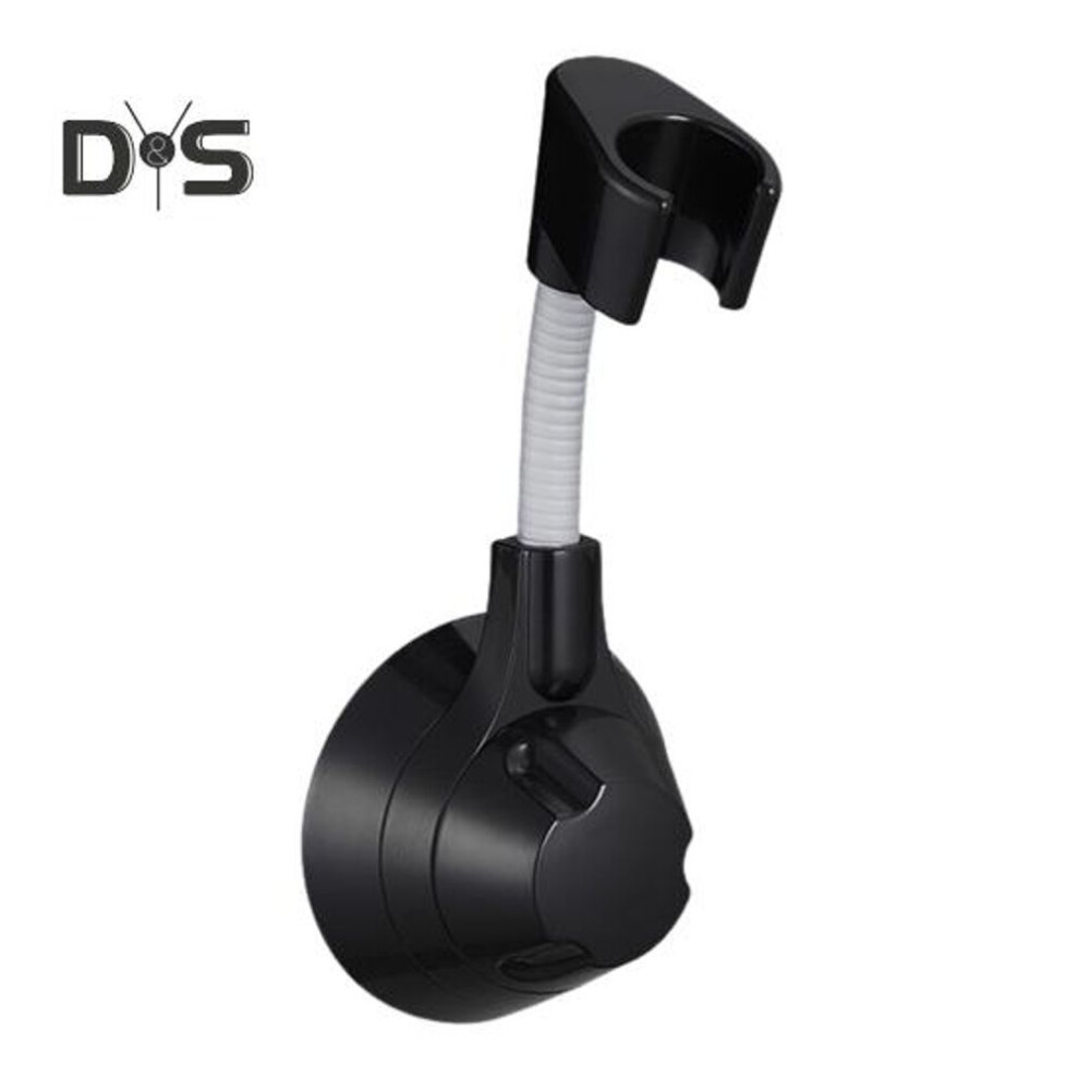 (black) Adjustable Shower Head Holder Suction Cup Bracket No Drill Universal Angle Adjustment 360 Degree Rotation Shower Head Mount