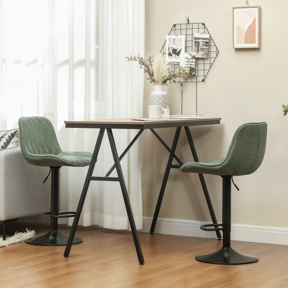 B&Q - Bar Stools Set Of 2Modern Armless Bar ChairsGreen - Image 4