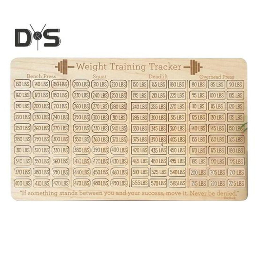(as the picture, A) Weight Training Tracker Wooden Strength Training Log Life Goals Tracker Board Plan Tracking Tool for Home Gym Fitness Enthusiasts