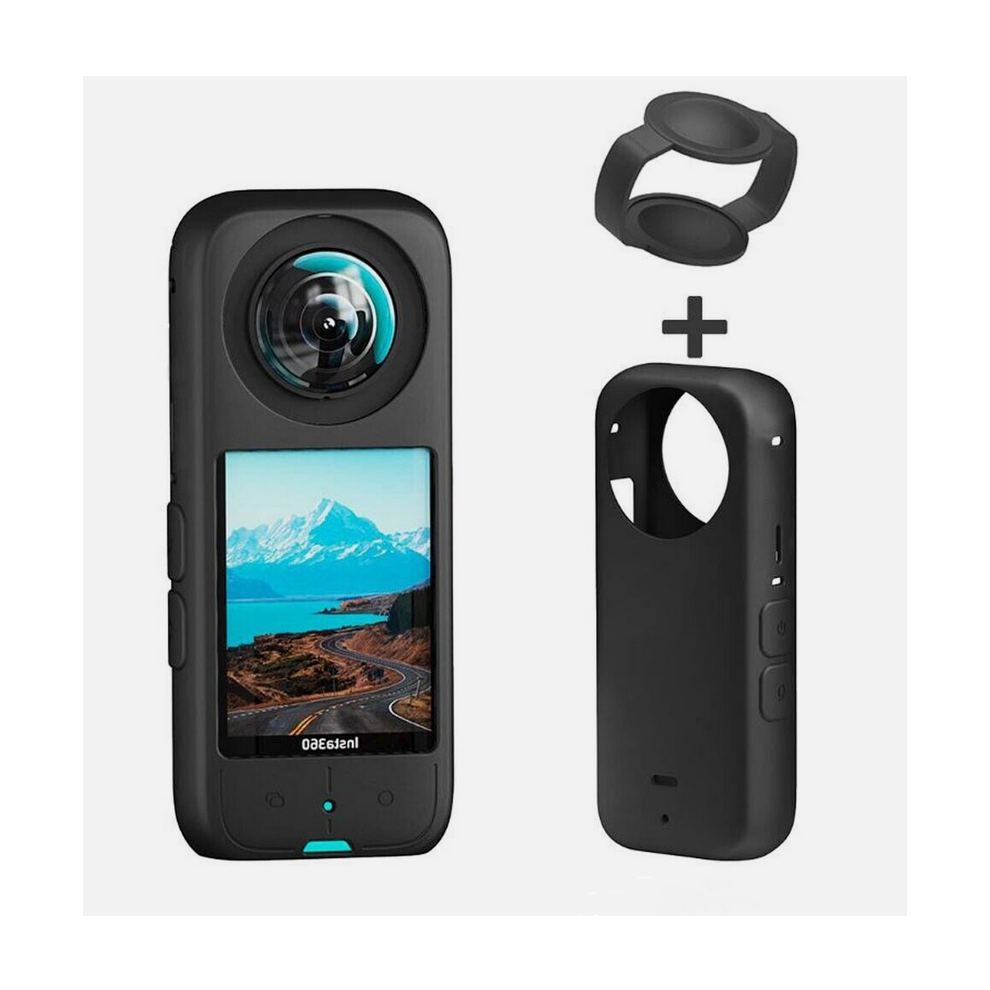 For Insta360 X3 Silicone Protective Case & Lens Cap Insta 360 Sleeve Protector 6974917650365