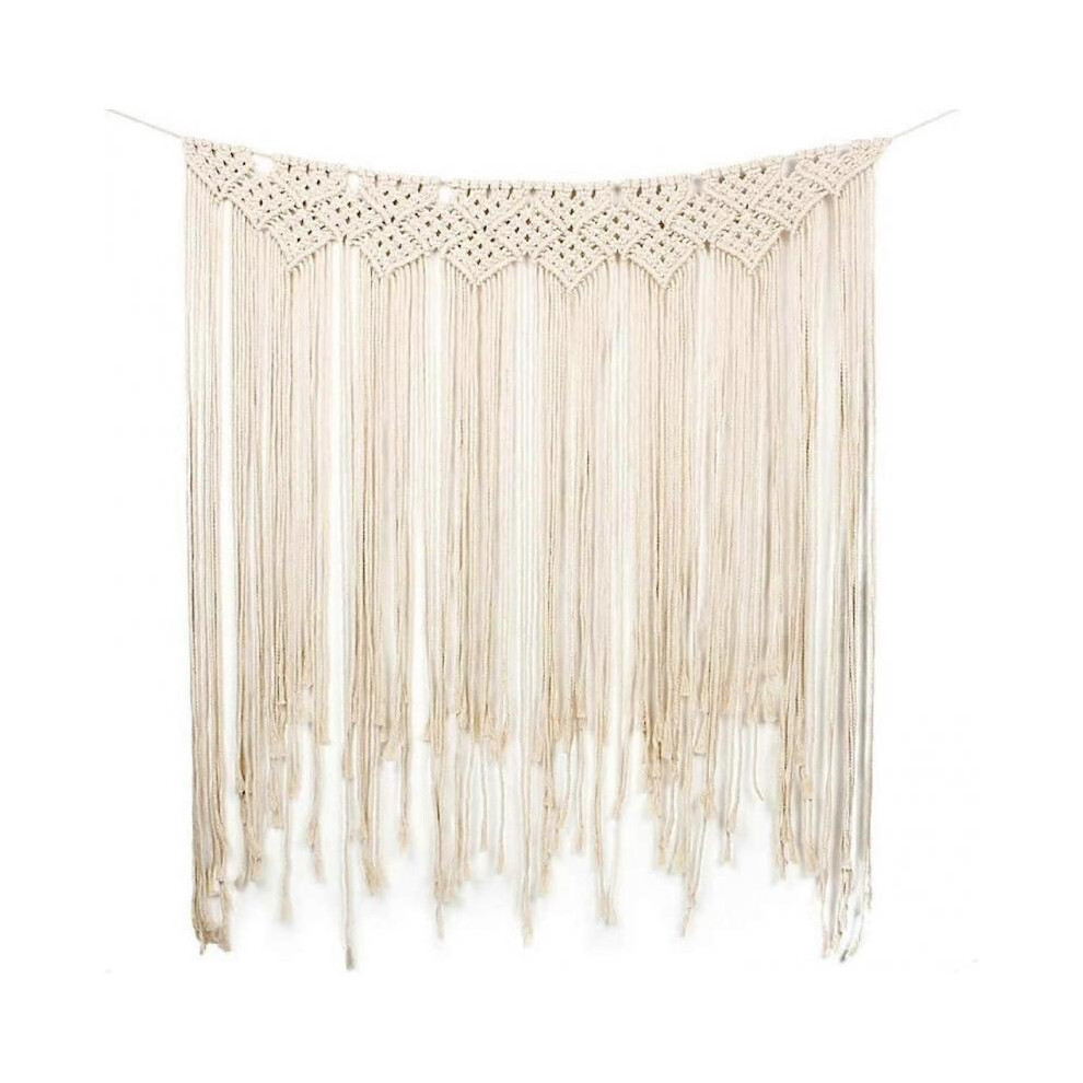 Tapisserie murale Macrame en coton tissé à la main Décoration murale bohème Salon Chambre à coucher Mariage Appartement 115x100cm