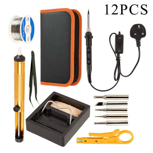 Living And Home 80W Adjustable Electric Soldering Iron Kits Set
