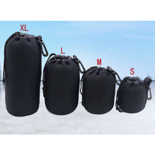4PCS Camera Lens Pouch Bag Soft Neoprene Drawstring Protector Case Set Waterproof 1