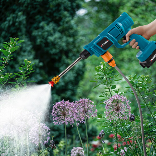 Living And Home Electric Handheld Pressure Washer Cleaner with 2 Batteries, Blue 2