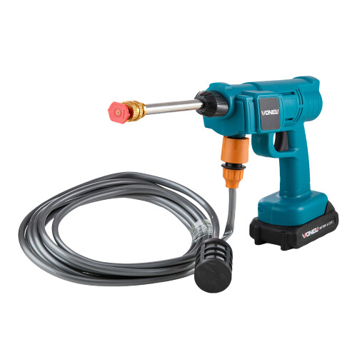 Living And Home Electric Handheld Pressure Washer Cleaner with 2 Batteries, Blue