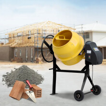 Garden Sanctuary 120L Yellow Electric Cement Mixer with Wheels