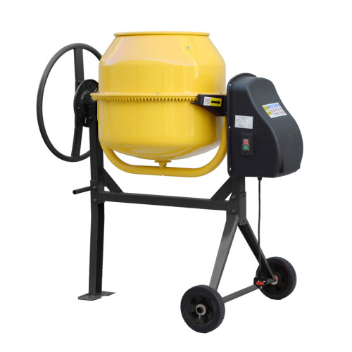 140L Yellow Electric Cement Mixer with Wheels 2