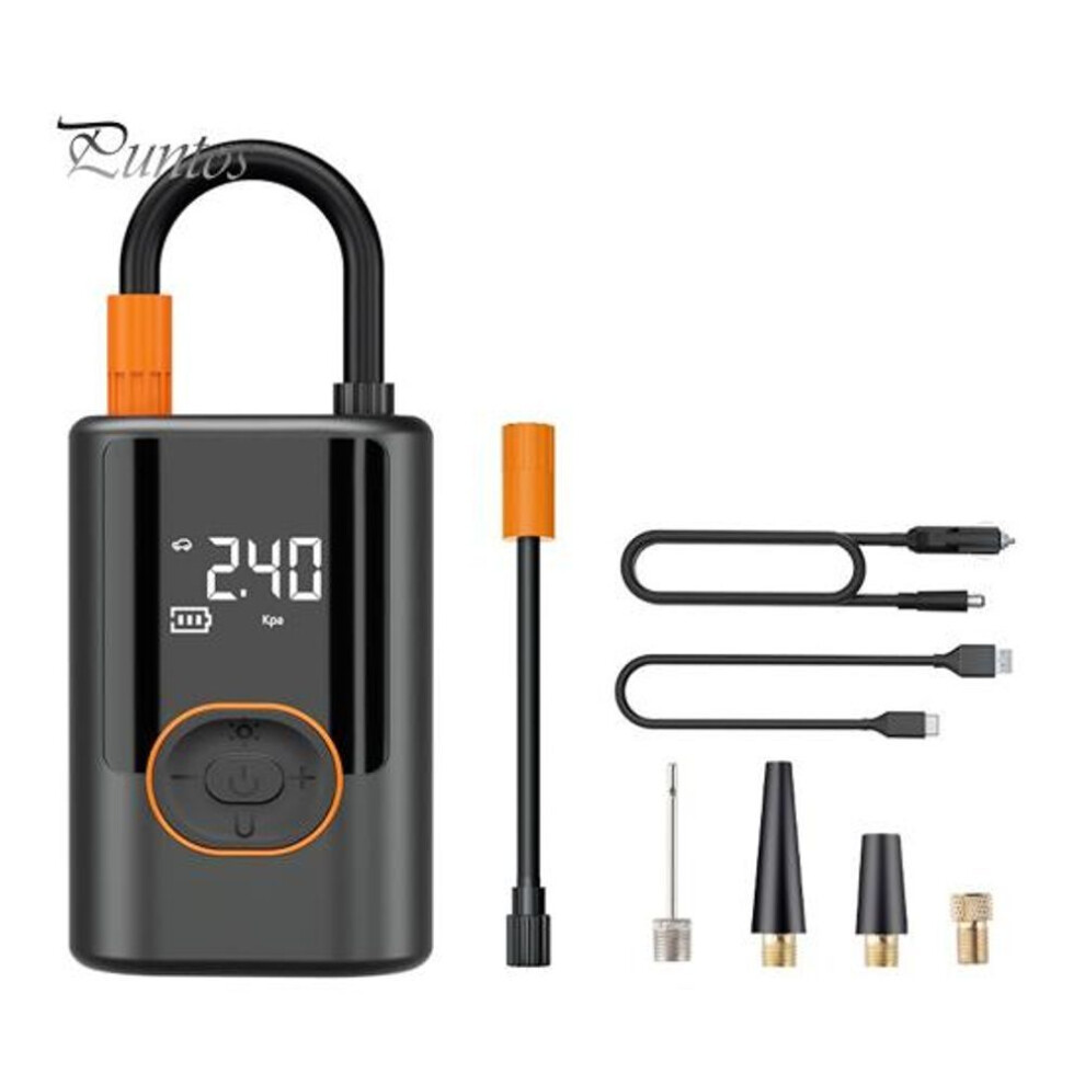 Tire Inflator Portable Air Compressor 150psi 4000mah Battery Smart One-click Pump For Car Motorcycle Bicycle Pressure Gauge Led Light Fast Inflation