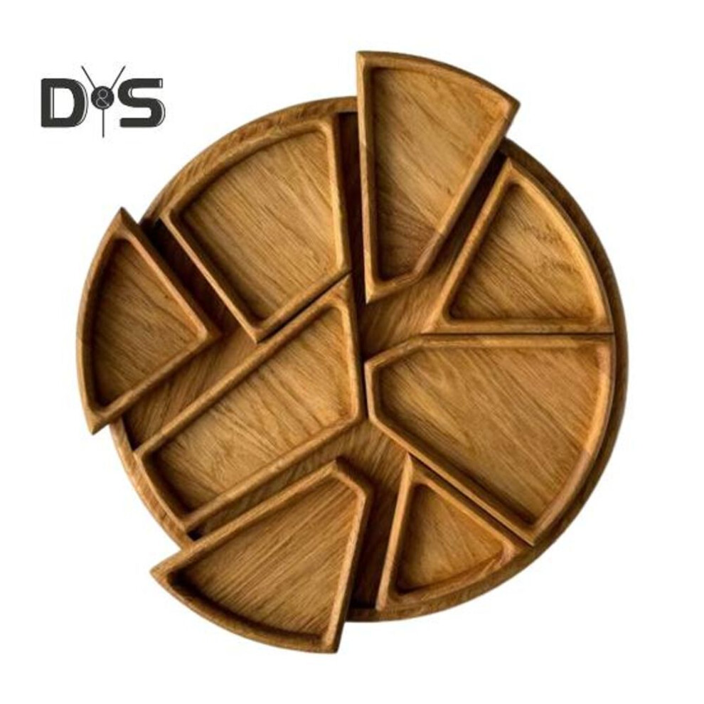 Wooden Snack Serving Tray Appetizer Serving Platter Desserts Table Tray Round Decorative Charcuterie Board