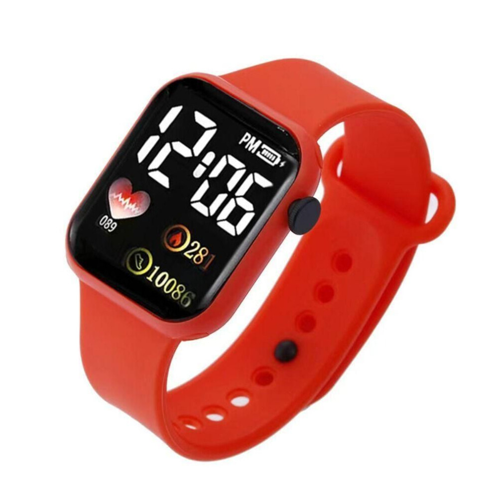 (orange) Square Digital Sports Watch Love Style Electronic Watch New LED Electronic Watch