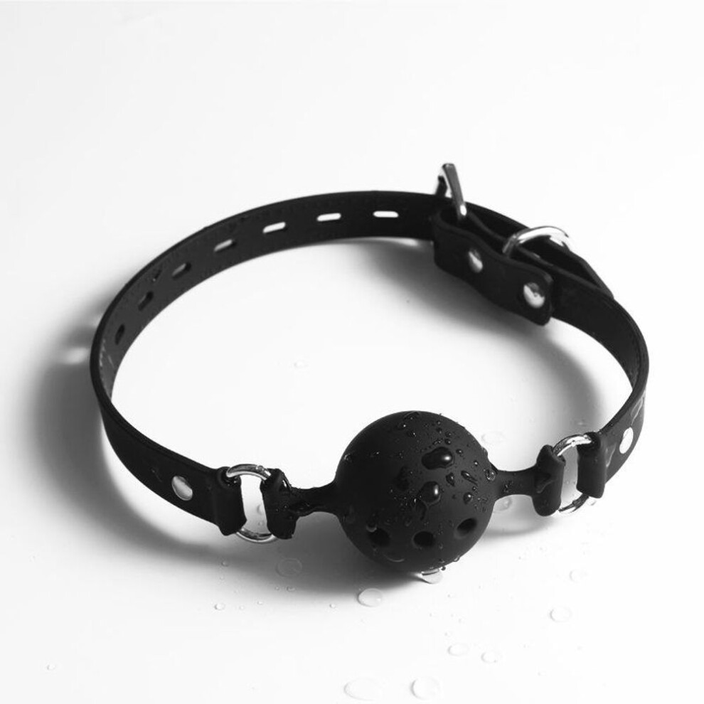 (Pink Large Silicone Gag) Pink Silicone Three-hole Gag - Adult Bondage Couple Toy